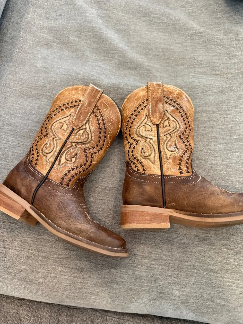 Brown Embroidered Cowboy Boots- toddler 11
